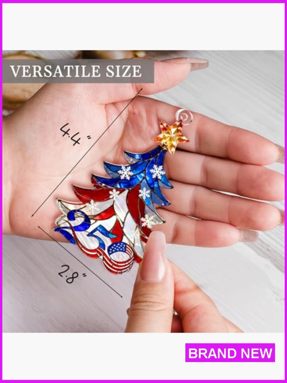 USA 250th Anniversary Acrylic Bell Ornament Patriotic Decor Home Accent Hanging - Picture 2 of 7